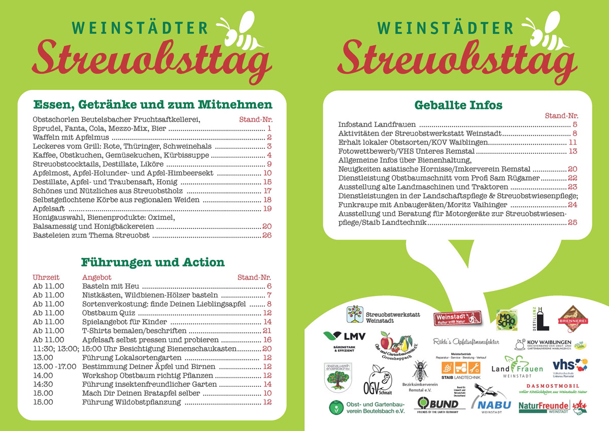 Programmübersicht Weinstädter Streuobsttag